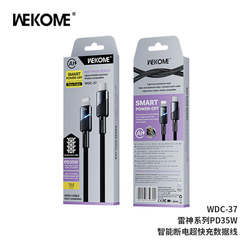 WEKOME WDC-37 Intelligent Power-off Super Fast Charging Data Cable PD35W(C-L) Type C to Iphone WEKOME WDC-37 Intelligent Power-off Super Fast Charging Data Cable PD35W(C-L) Type C to Iphone